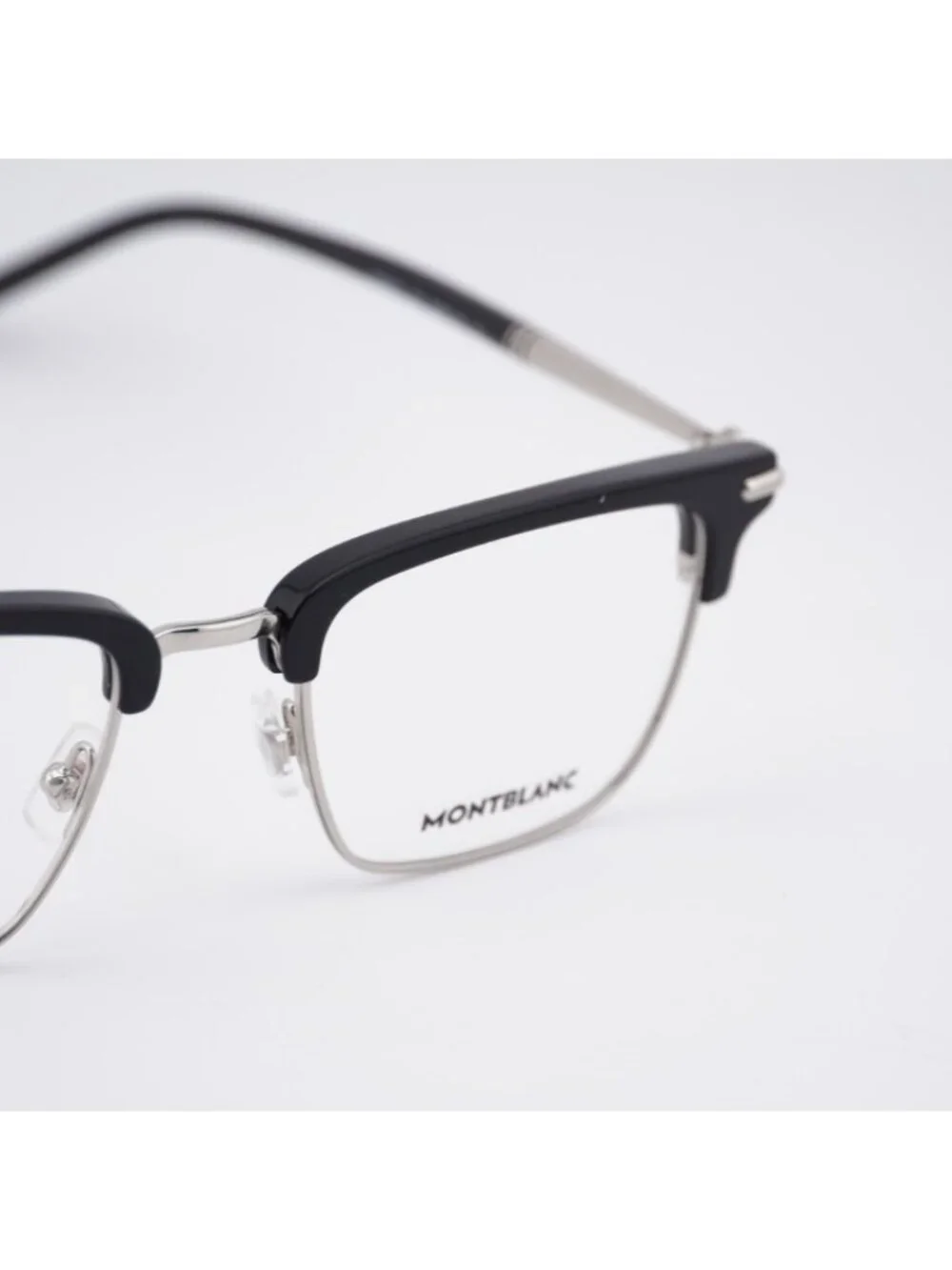 Montblanc MB0243O 001 Eyeglasses Black/Silver 52mm Square Frame